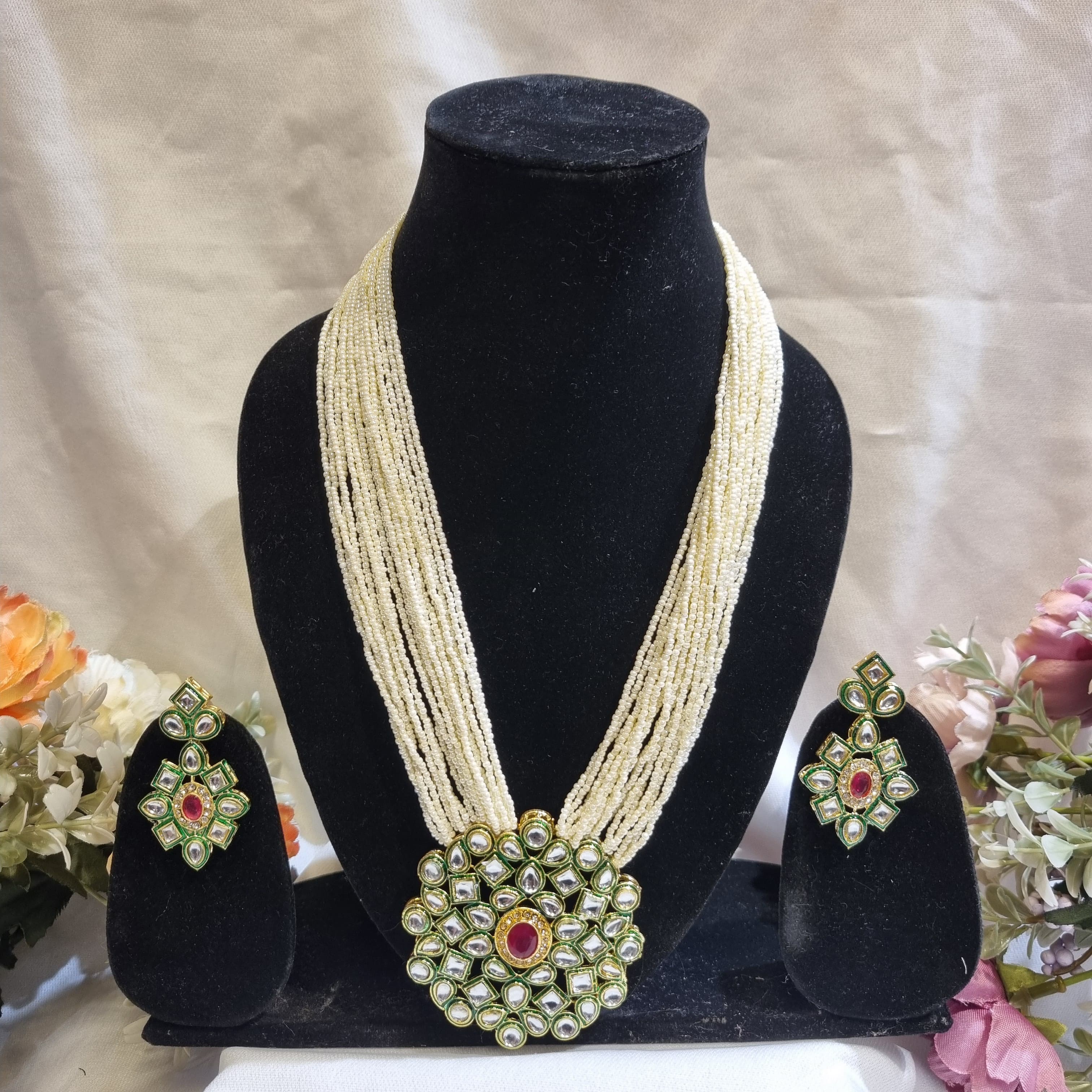 Kundan Bridal Jewellery Set for Women – Gold Plated Choker, Long Haar & Earrings | Traditional Indian Wedding Jewellery | Multiple Colours