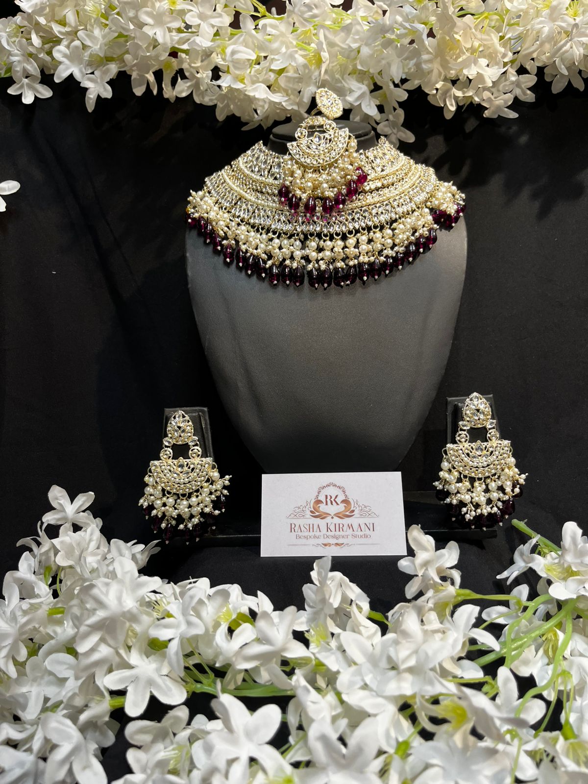 Kundan Bridal Jewellery Set for Women – Gold Plated Choker, Long Haar & Earrings | Traditional Indian Wedding Jewellery | Multiple Colours