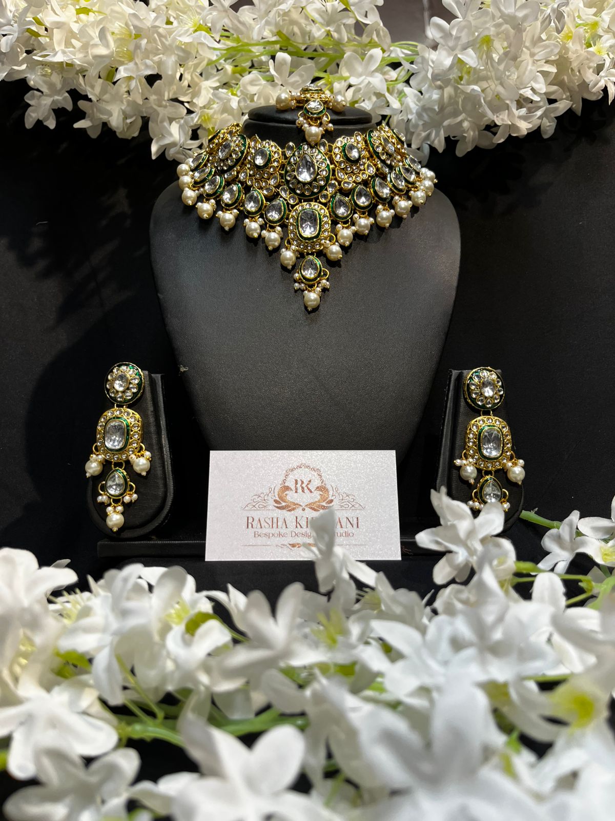 Kundan Bridal Jewellery Set for Women – Gold Plated Choker, Long Haar & Earrings | Traditional Indian Wedding Jewellery | Multiple Colours