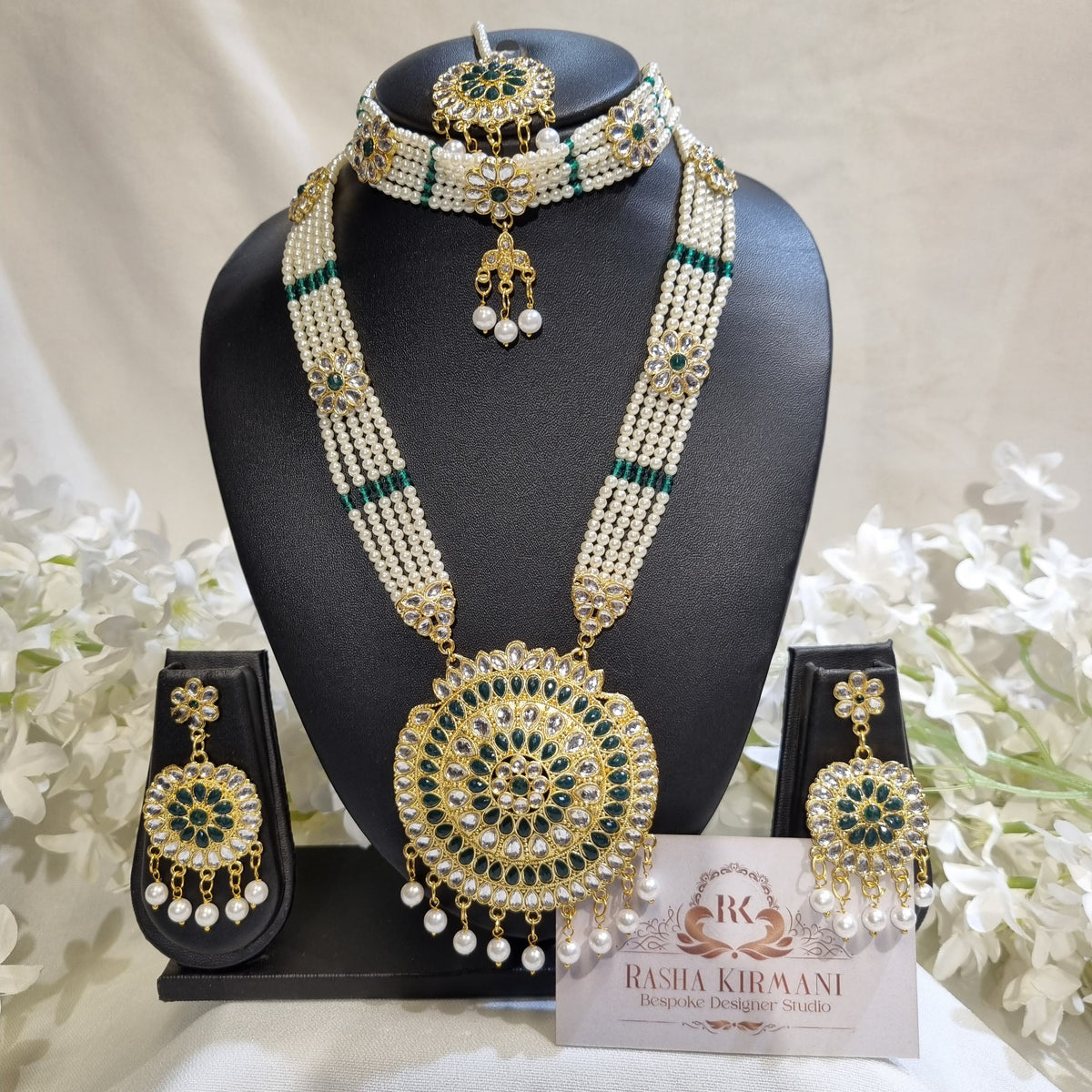 Kundan Bridal Jewellery Set for Women – Gold Plated Choker, Long Haar & Earrings | Traditional Indian Wedding Jewellery | Multiple Colours