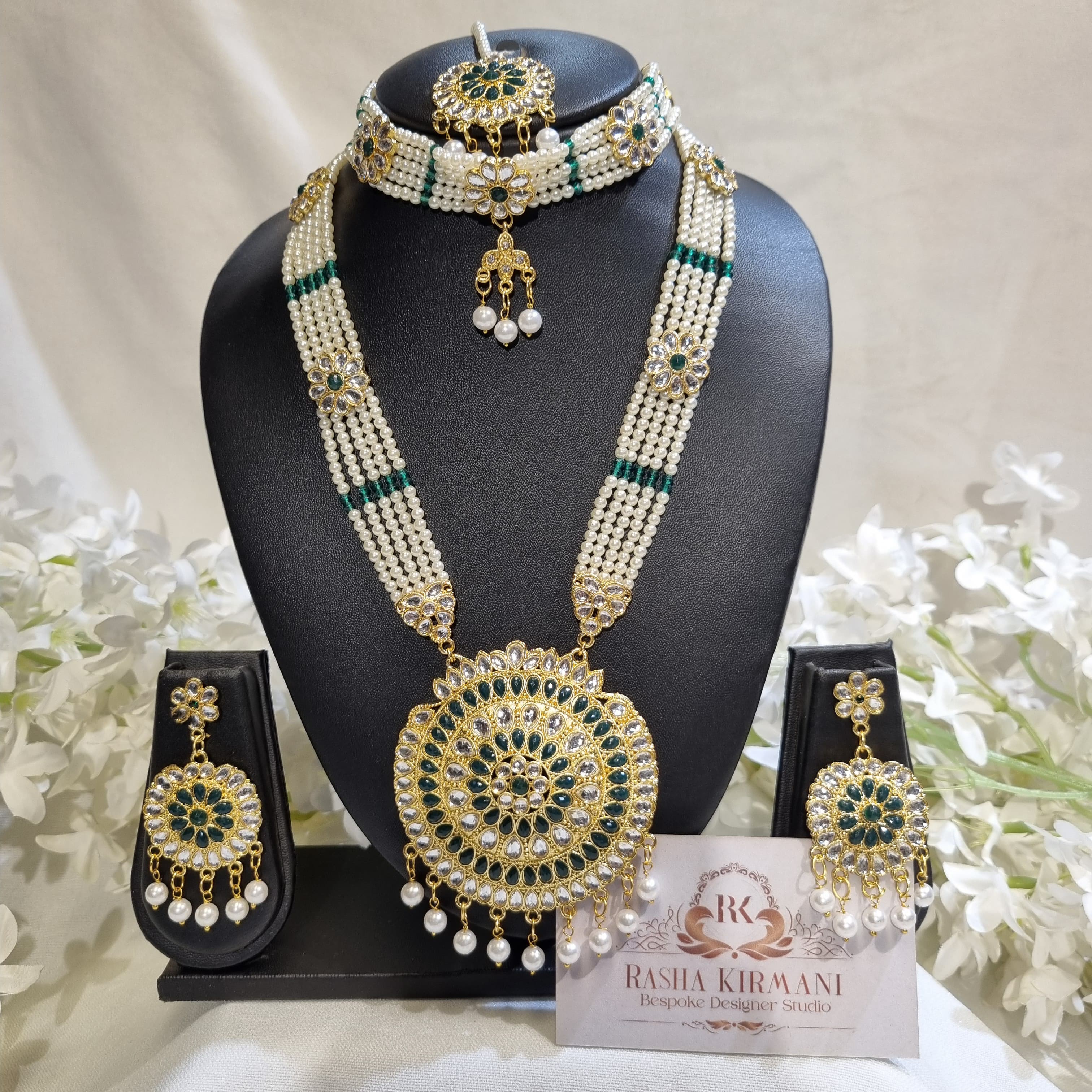 Kundan Bridal Jewellery Set for Women – Gold Plated Choker, Long Haar & Earrings | Traditional Indian Wedding Jewellery | Multiple Colours