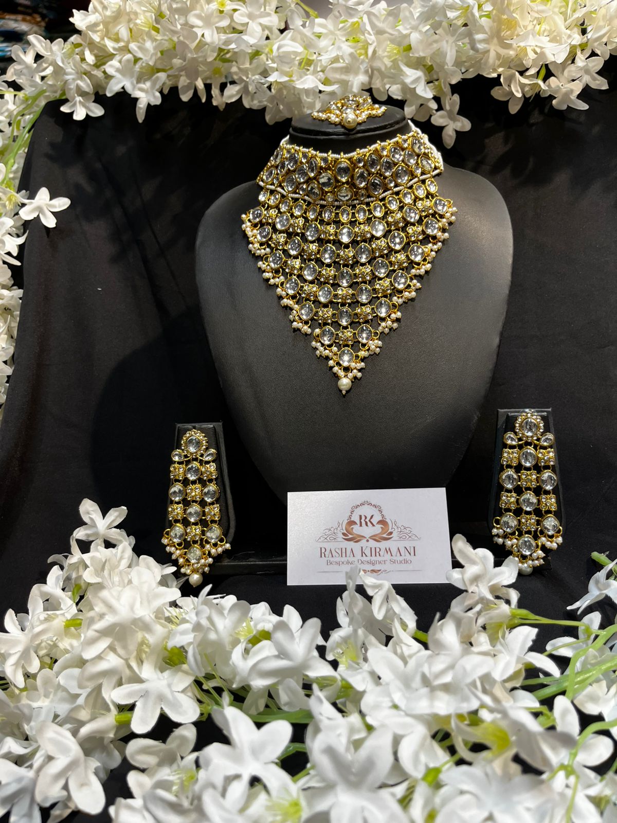 Kundan Bridal Jewellery Set for Women – Gold Plated Choker, Long Haar & Earrings | Traditional Indian Wedding Jewellery | Multiple Colours
