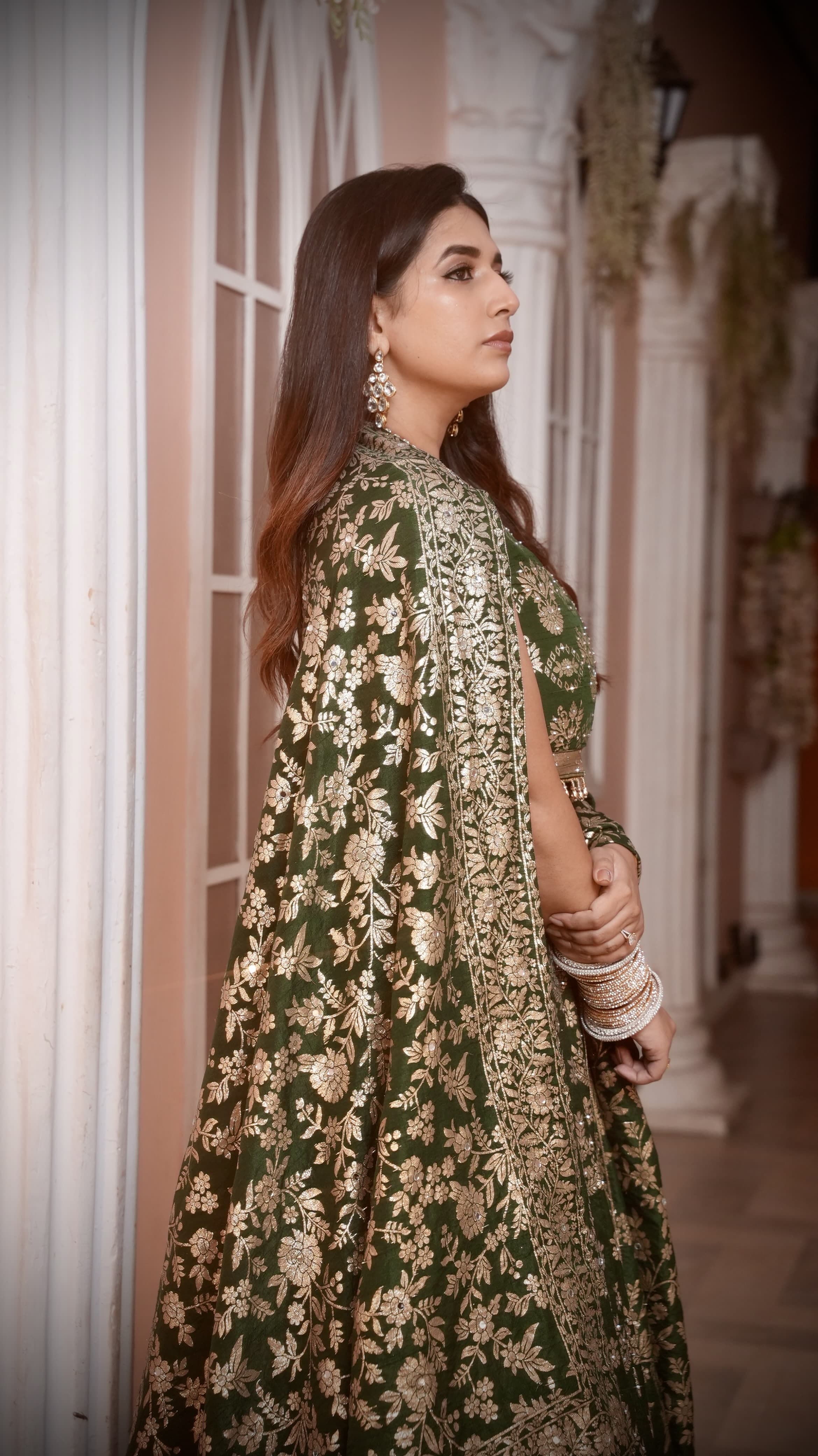 Rama Green Zari Embroidered Jacquard Silk Bridal Lehenga with Banarasi Dupatta
