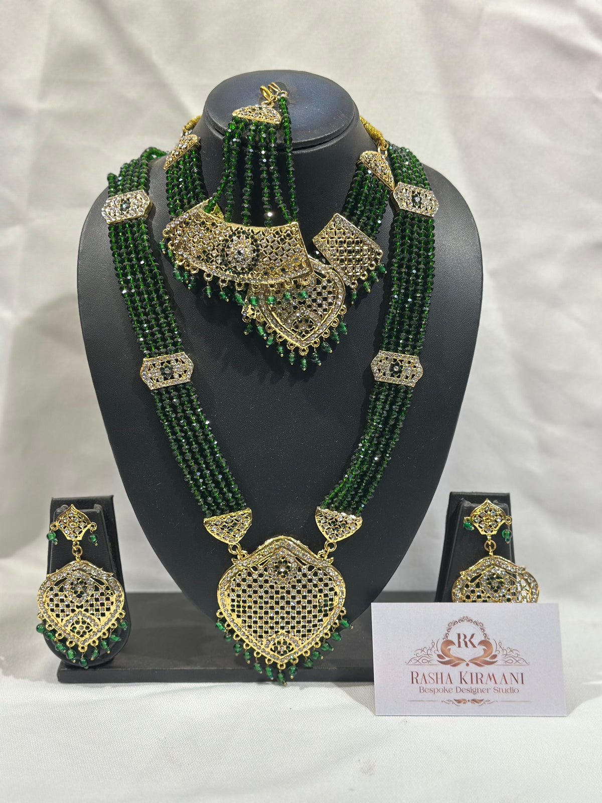 Rani Moti Haar Set with Choker, Long Necklace, Earrings & Maang Tikka for Women | Jewellery Set